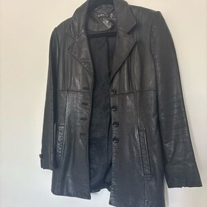 BEBE vintage leather jacket coat XS